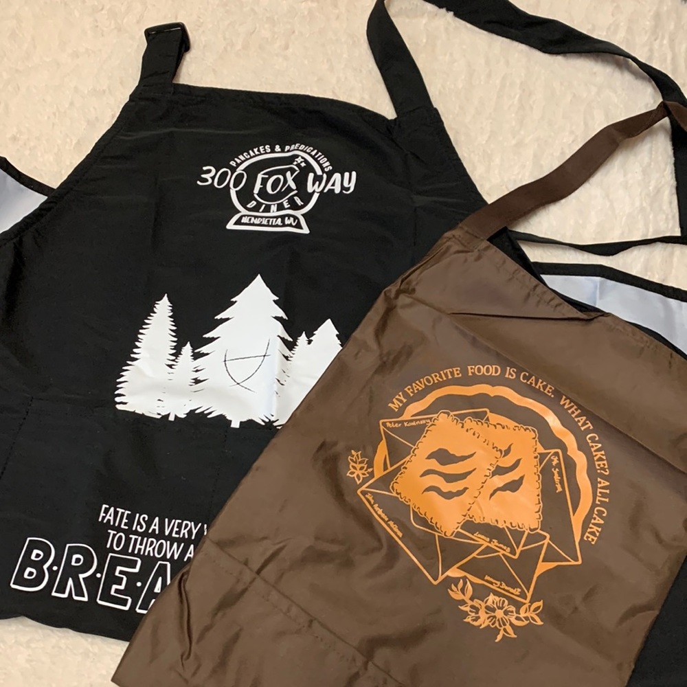 2 New Bookish Aprons
